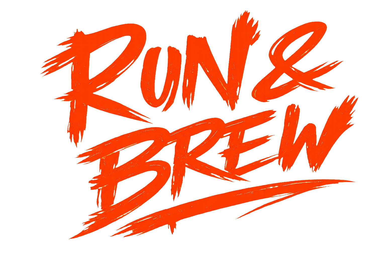 Run&Brew 브러시 로고